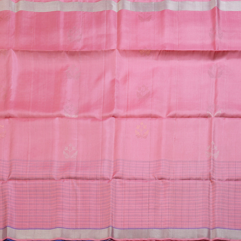Hayagrivas Pretty Baby Pink Handloom Soft Silk Saree with Dark Lavender Border BBD79D14-1