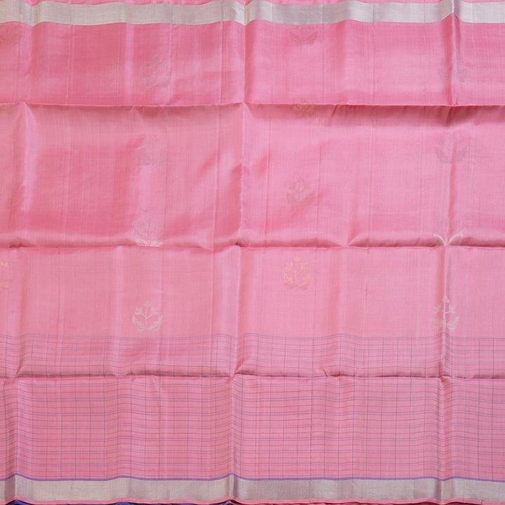 Hayagrivas Pretty Baby Pink Handloom Soft Silk Saree with Dark Lavender Border BBD79D14-1