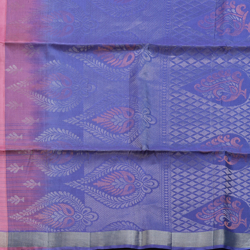 Hayagrivas Pretty Baby Pink Handloom Soft Silk Saree with Dark Lavender Border BBD79D14-1