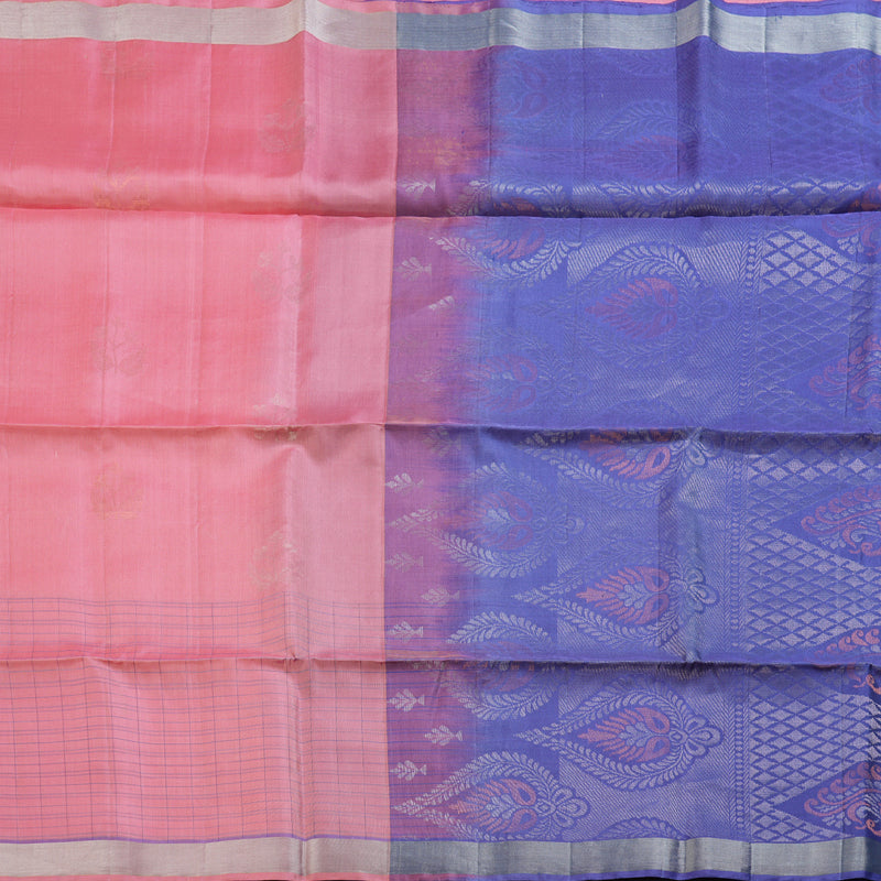 Hayagrivas Pretty Baby Pink Handloom Soft Silk Saree with Dark Lavender Border BBD79D14-1