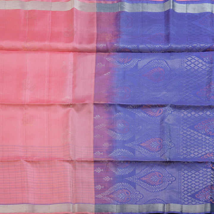 Hayagrivas Pretty Baby Pink Handloom Soft Silk Saree with Dark Lavender Border BBD79D14-1
