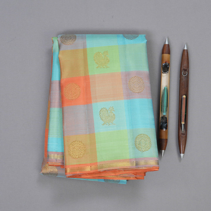 Hayagrivas Multi Color Kanjivaram Silk Saree BBD803H1-1