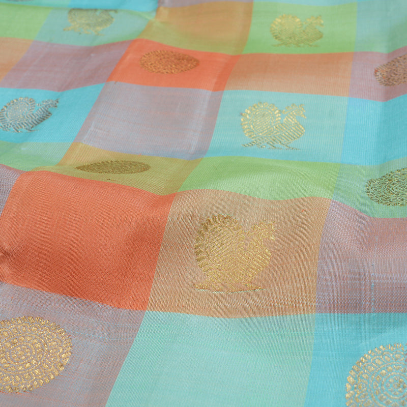 Hayagrivas Multi Color Kanjivaram Silk Saree BBD803H1-1