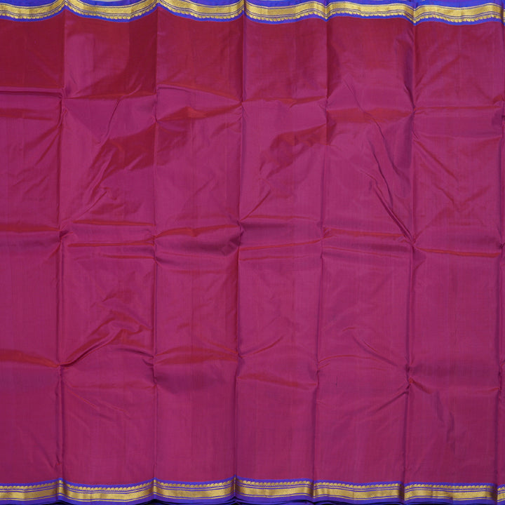 Hayagrivas Dark Pink Handloom Kanjivaram Silk Saree with Purple Border BBD808I1-6