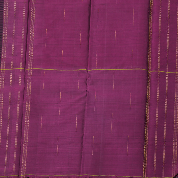 Hayagrivas Handloom Mustard, Black & Wine Purple (Mubhagam) Kanjivaram Silk Saree with Wine Purple Border BBD811I1-1