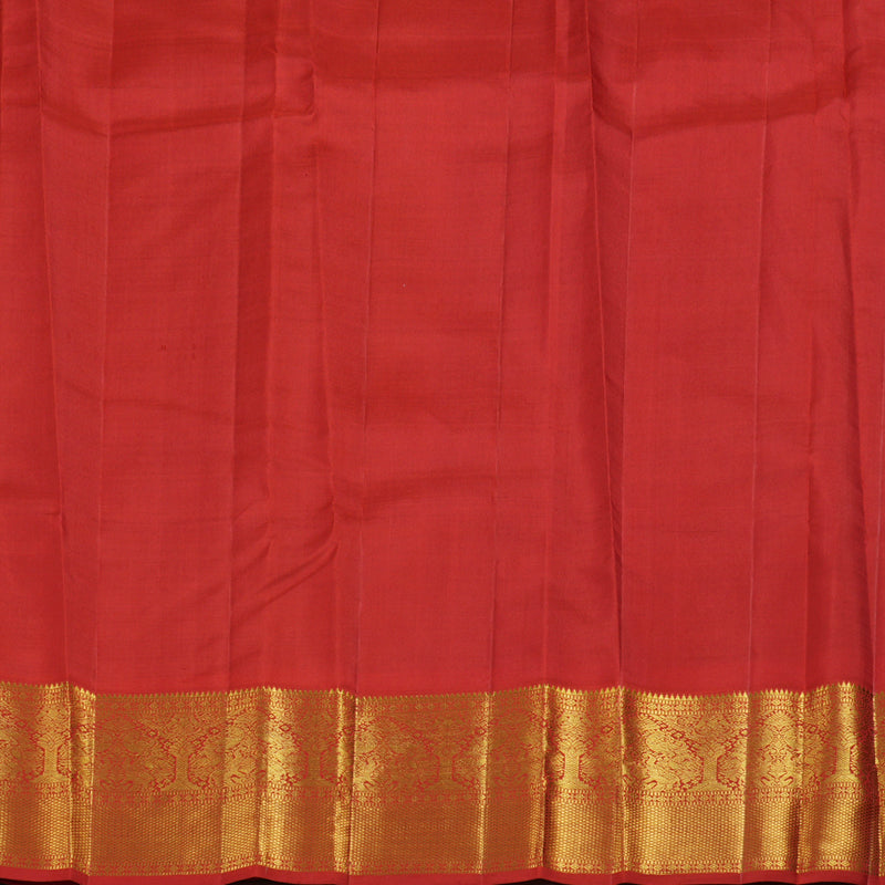 Hayagrivas Beige Kanjivaram Silk Saree with Red Border BBD812I5-3