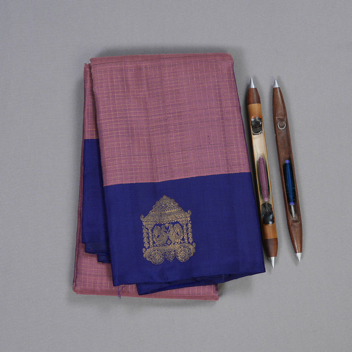 Hayagrivas Purple Kanjivaram Silk Saree with Blue Border BBD814I4-1