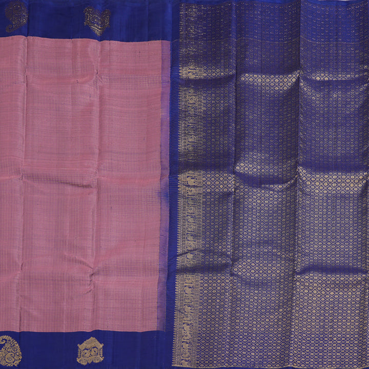 Hayagrivas Purple Kanjivaram Silk Saree with Blue Border BBD814I4-1