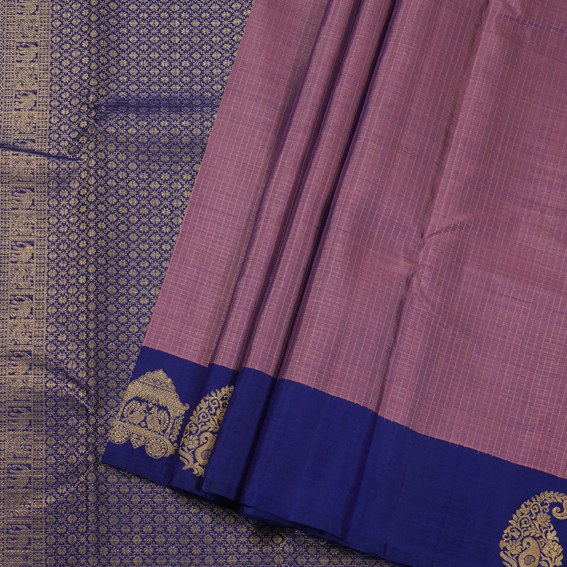 Hayagrivas Purple Kanjivaram Silk Saree with Blue Border BBD814I4-1