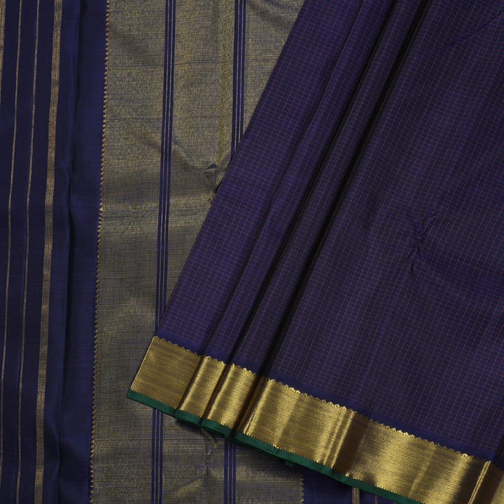 Hayagrivas Handloom Midnight Blue Kanjivaram Silk Saree BBD815I4-3