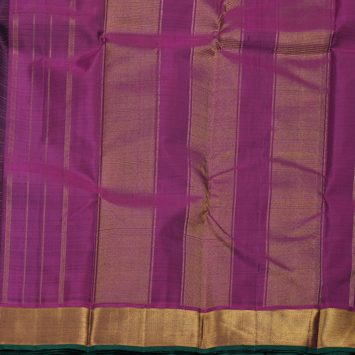 Hayagrivas Black Handloom Kanjivaram Silk Saree with Purple Border BBD815I4-7