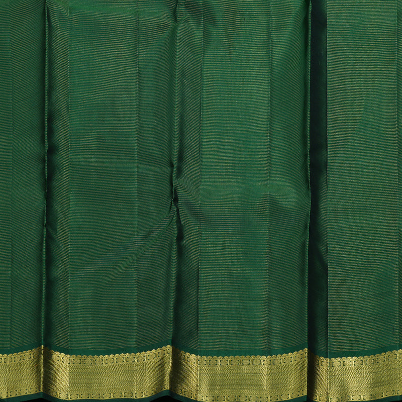 Hayagrivas Bottle Green Kanjivaram Silk Saree with Bottle Green Border BBD815I5-1