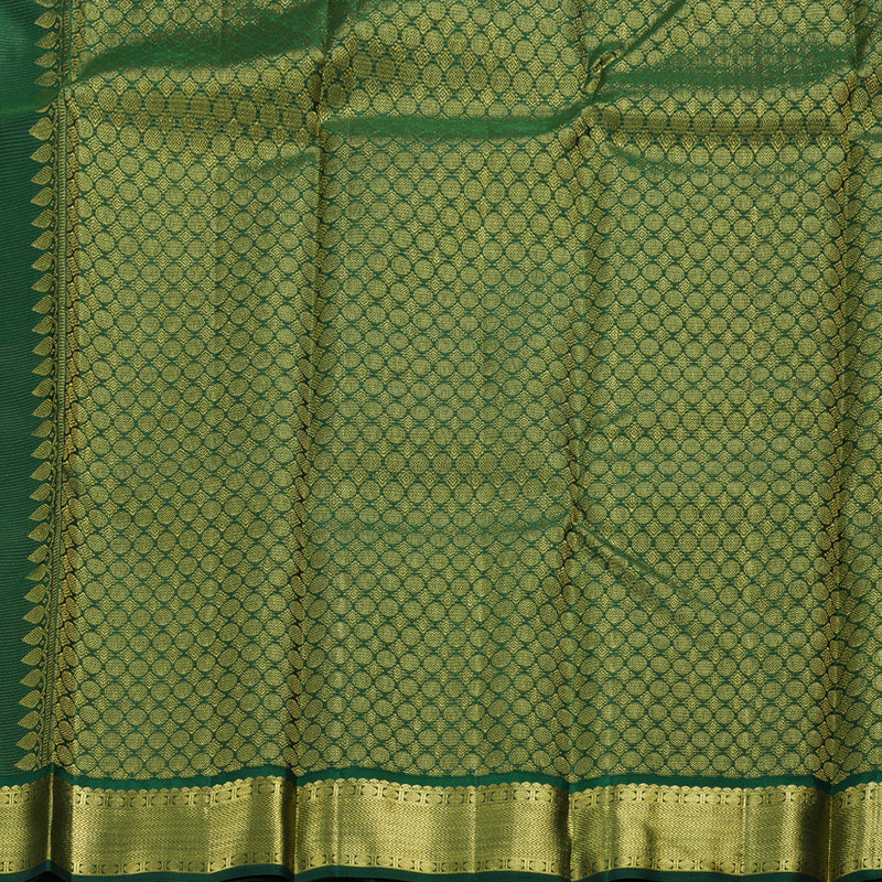 Hayagrivas Bottle Green Kanjivaram Silk Saree with Bottle Green Border BBD815I5-1