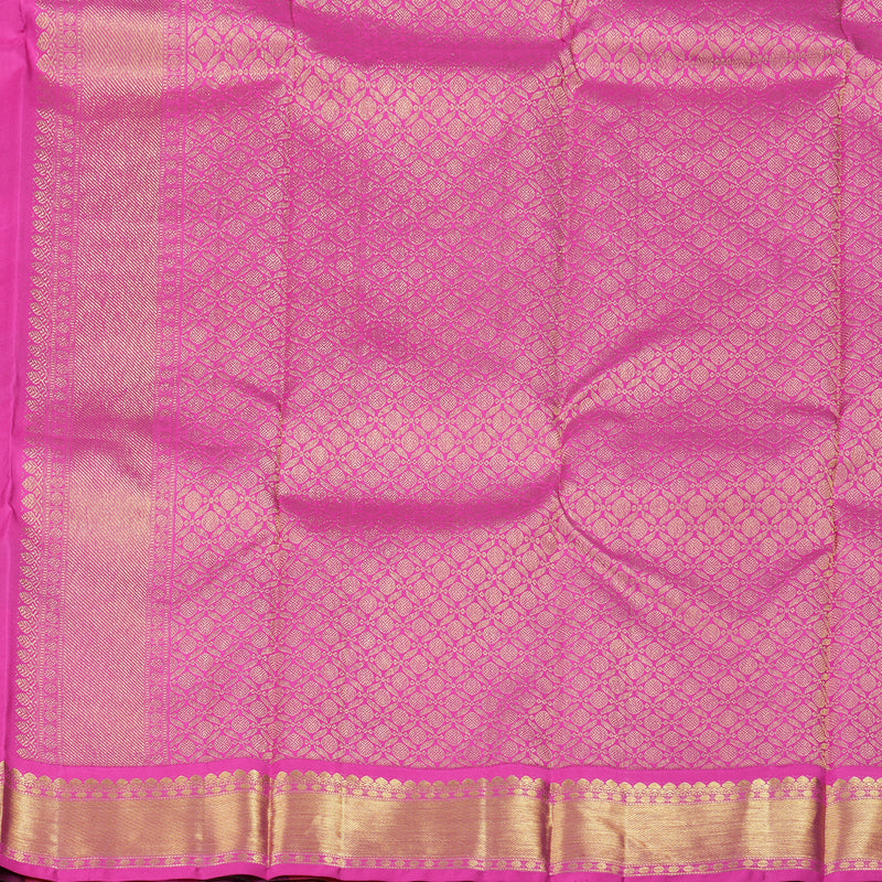 Hayagrivas Multi Color Checks Handloom Kanjivaram Silk Saree with Pink Border BBD815I7-8