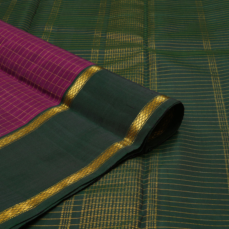 Hayagrivas Handloom Wine Purple Kanjivaram Silk Saree with Karum Pachai Border BBD818I4-3