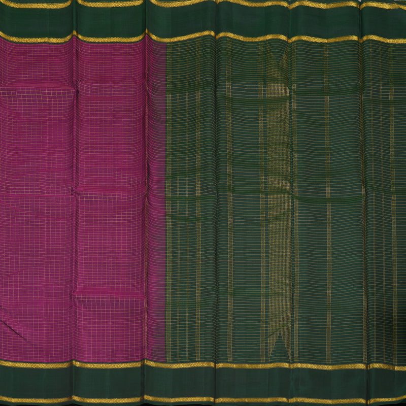 Hayagrivas Handloom Wine Purple Kanjivaram Silk Saree with Karum Pachai Border BBD818I4-3