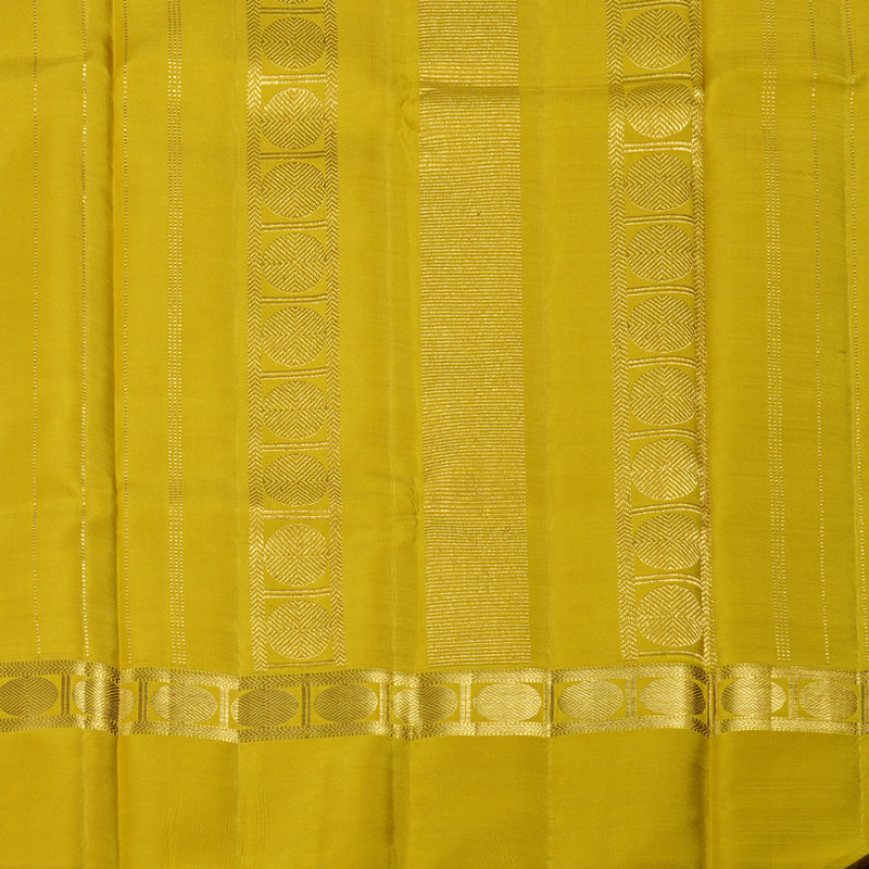 Hayagrivas Sea Blue Kanjivaram Silk Saree with Lemon Yellow Border BBD819I6-1