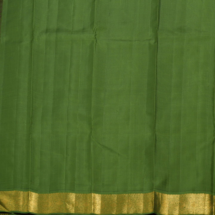 Hayagrivas Purple Kanjivaram Silk Saree with Olive Green Border BBD822I1-1