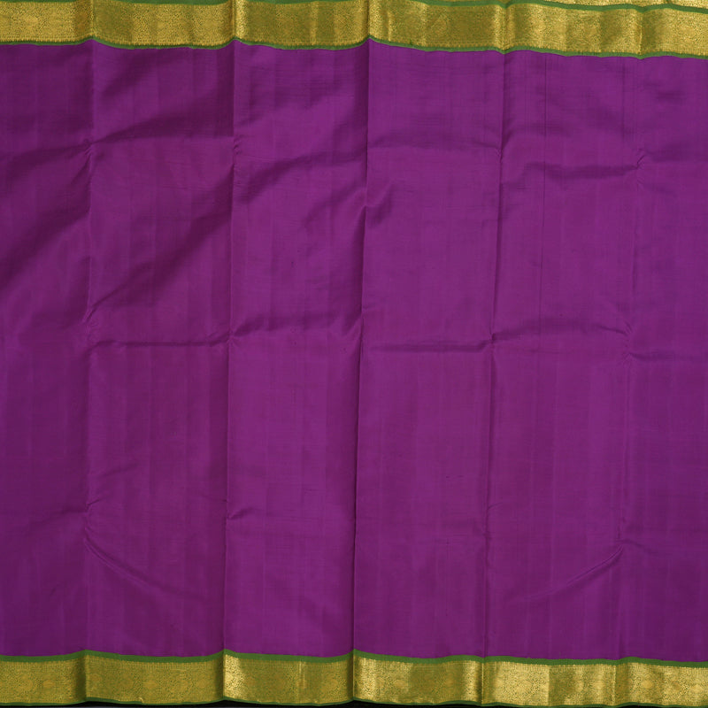 Hayagrivas Purple Kanjivaram Silk Saree with Olive Green Border BBD822I1-1