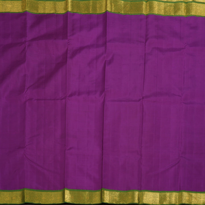 Hayagrivas Purple Kanjivaram Silk Saree with Olive Green Border BBD822I1-1