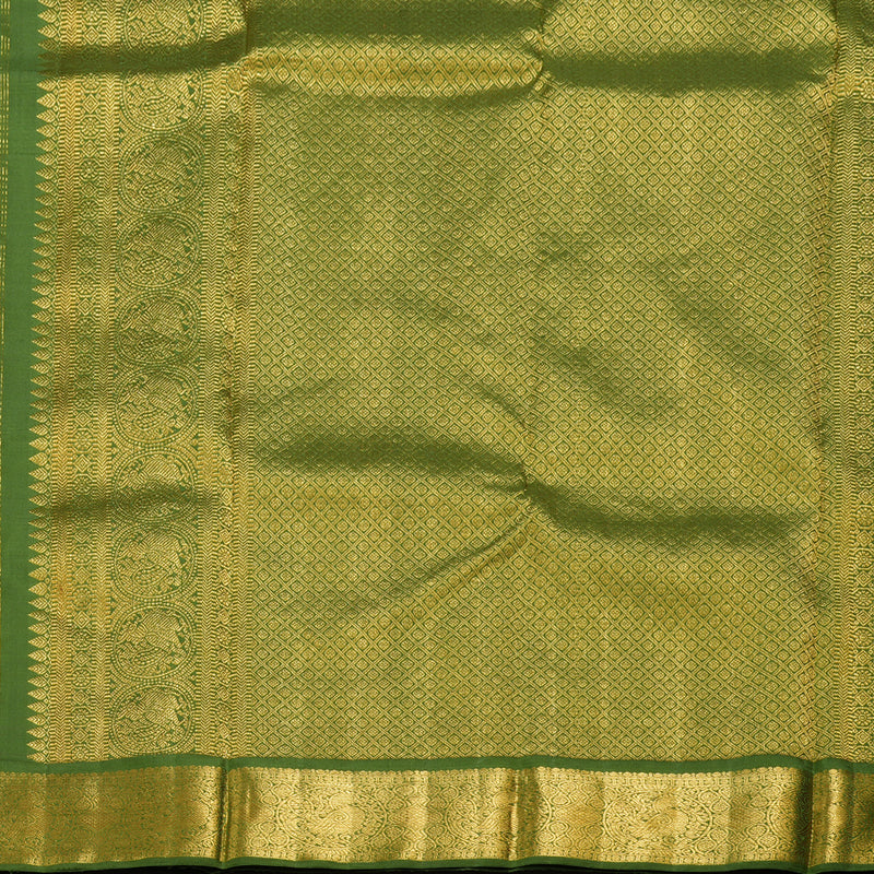 Hayagrivas Purple Kanjivaram Silk Saree with Olive Green Border BBD822I1-1