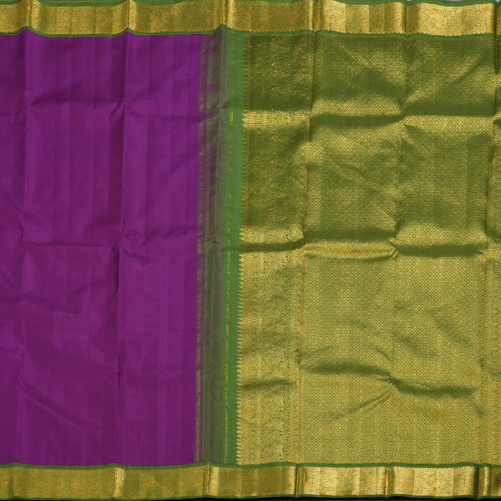 Hayagrivas Purple Kanjivaram Silk Saree with Olive Green Border BBD822I1-1