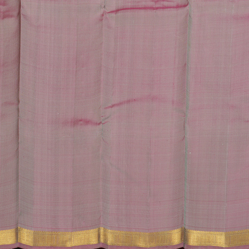 Hayagrivas Pastel Green Handloom Kanjivaram Silk Saree with Pink Border BBD824I2-2