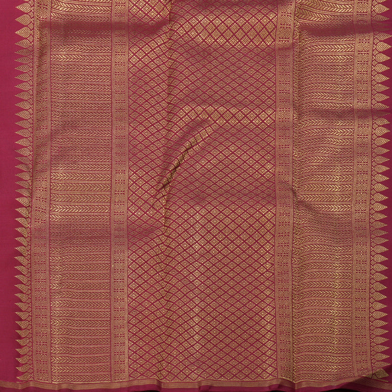 Hayagrivas Red And White Checkered Kanjivaram Silk Saree with Maroon Border BBD827I1-1