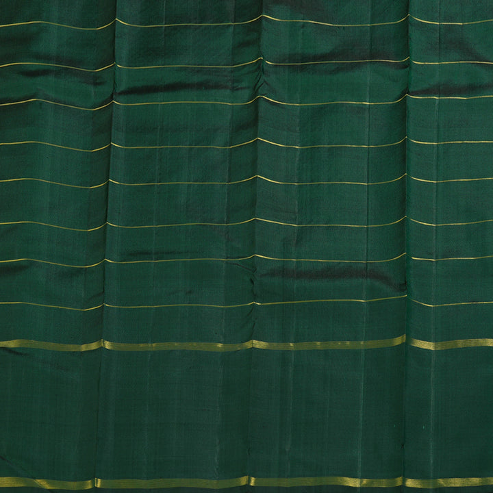 Hayagrivas Metallic Bottle Green Handloom Kanjivaram Silk Saree BBD828I1-1