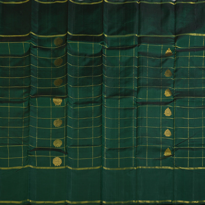 Hayagrivas Metallic Bottle Green Handloom Kanjivaram Silk Saree BBD828I1-1