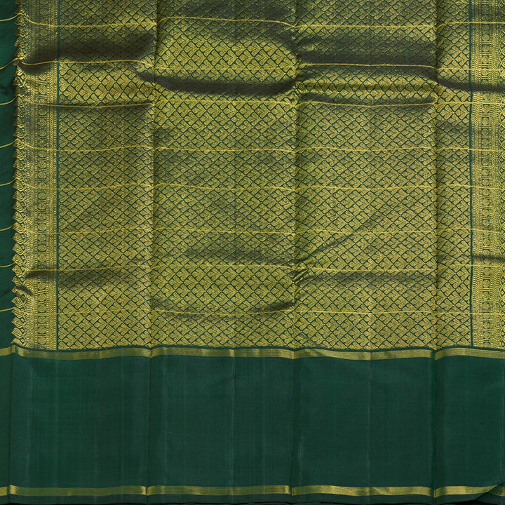 Hayagrivas Metallic Bottle Green Handloom Kanjivaram Silk Saree BBD828I1-1