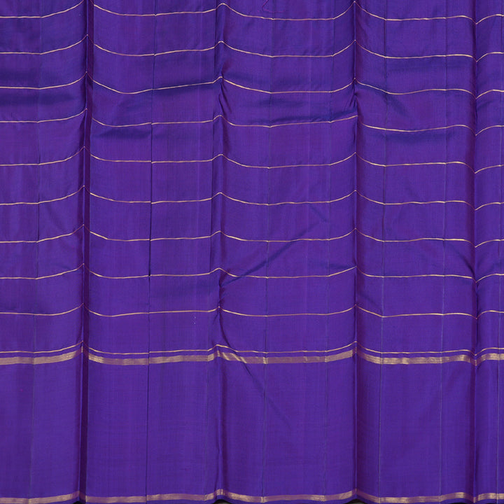 Hayagrivas Dual Tone (Grey with Blue) Handloom Kanjivaram Silk Saree BBD828I1-8