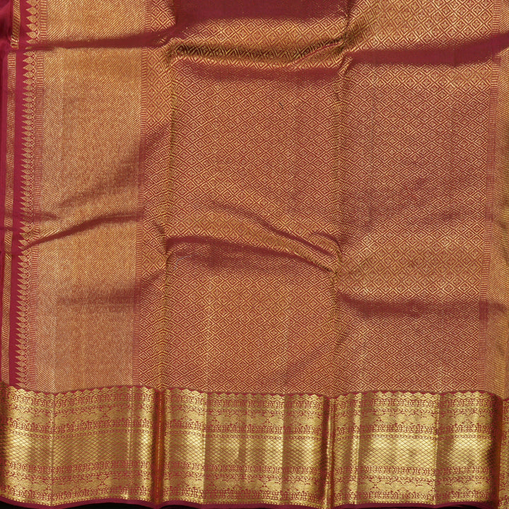 Hayagrivas maroon Kanjivaram Silk Saree with Maroon Border - BBD833I1-1