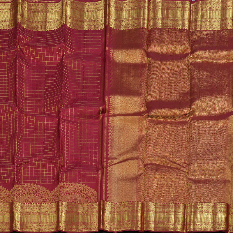 Hayagrivas maroon Kanjivaram Silk Saree with Maroon Border - BBD833I1-1