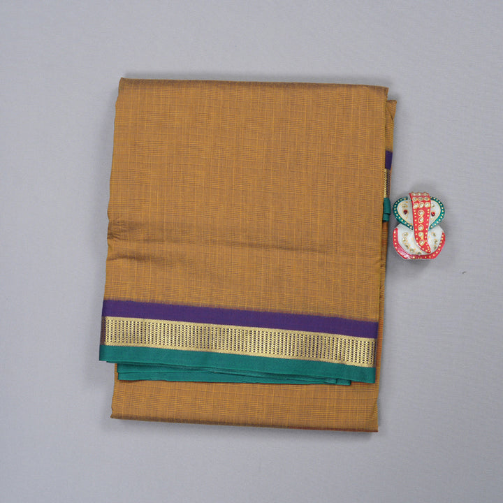 Hayagrivas Ten Yards Semi Silk Saree in Elegant Fenugreek BBD835I3-4