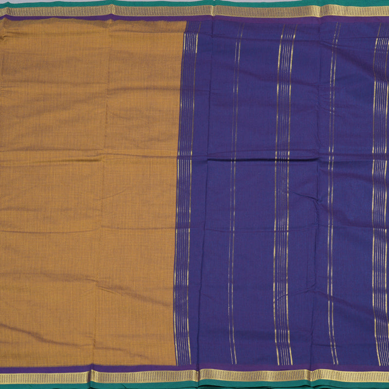 Hayagrivas Ten Yards Semi Silk Saree in Elegant Fenugreek BBD835I3-4