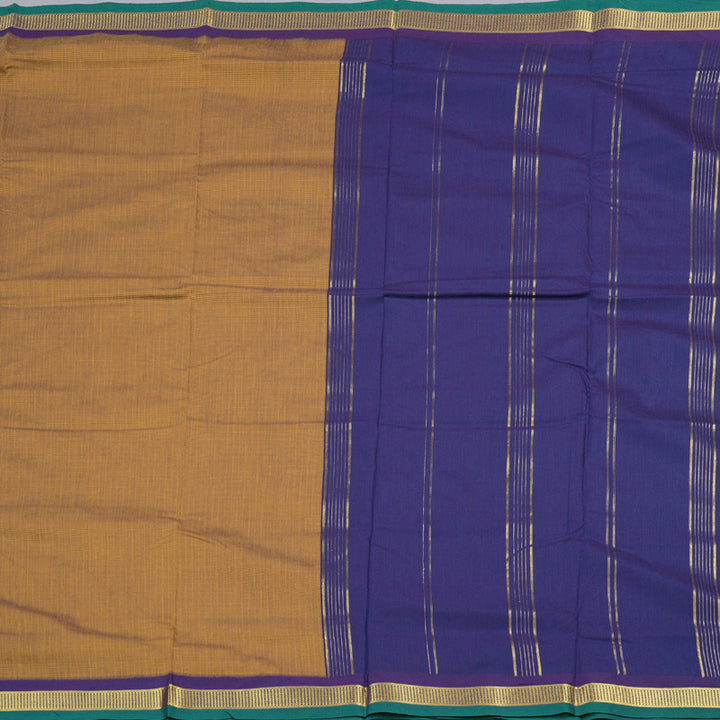 Hayagrivas Ten Yards Semi Silk Saree in Elegant Fenugreek BBD835I3-4