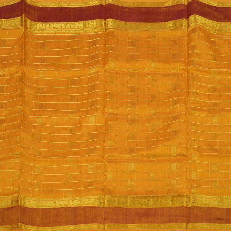 Hayagrivas Pure Silk Cotton saree in Mango Yellow with Maroon BBD837I4-11