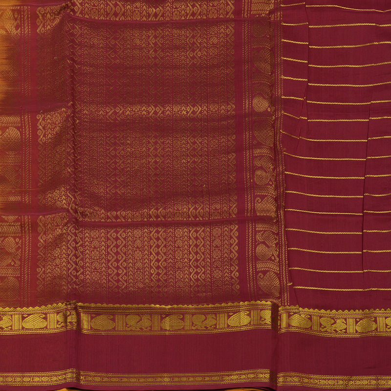 Hayagrivas Pure Silk Cotton saree in Mango Yellow with Maroon BBD837I4-11