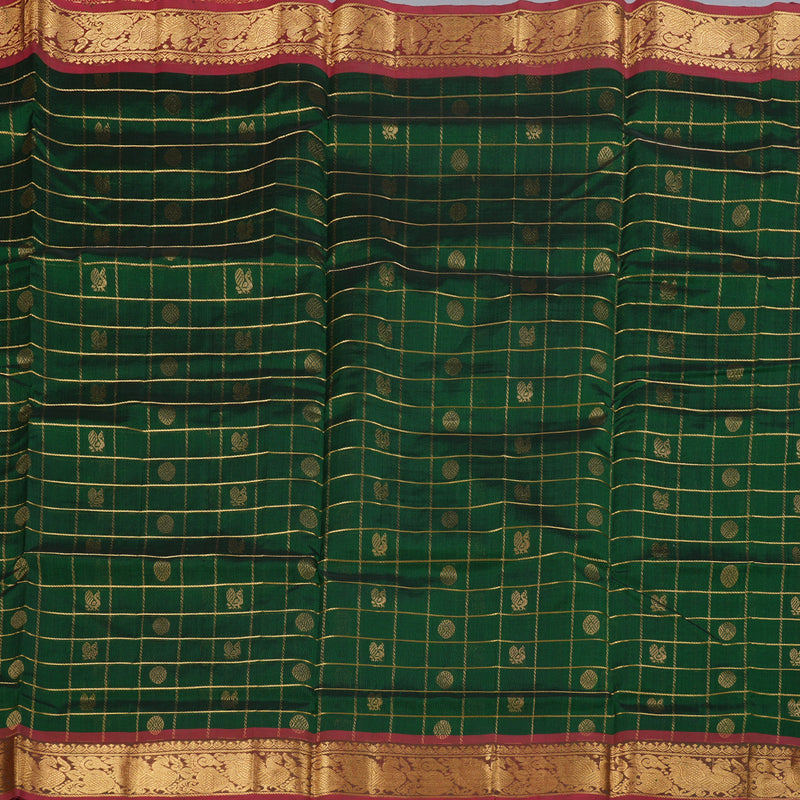 Hayagrivas Handloom Jari Checks Silk Cotton Saree BBD837I4-5