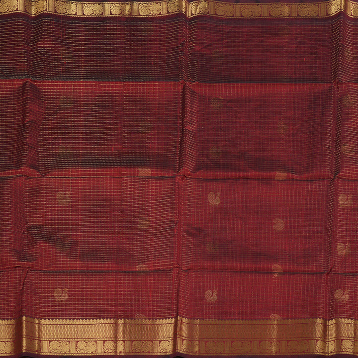 Hayagrivas Wine Maroon With Mango Yellow Silk Cotton Saree BBD839I6-13