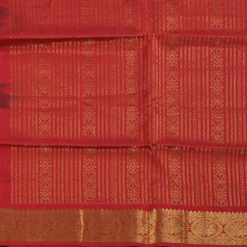 Hayagrivas Handloom Wine Body With Red border Silk Cotton Saree BBD839I6-14