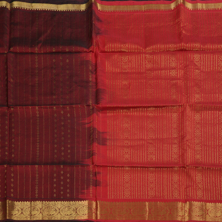 Hayagrivas Handloom Wine Body With Red border Silk Cotton Saree BBD839I6-14