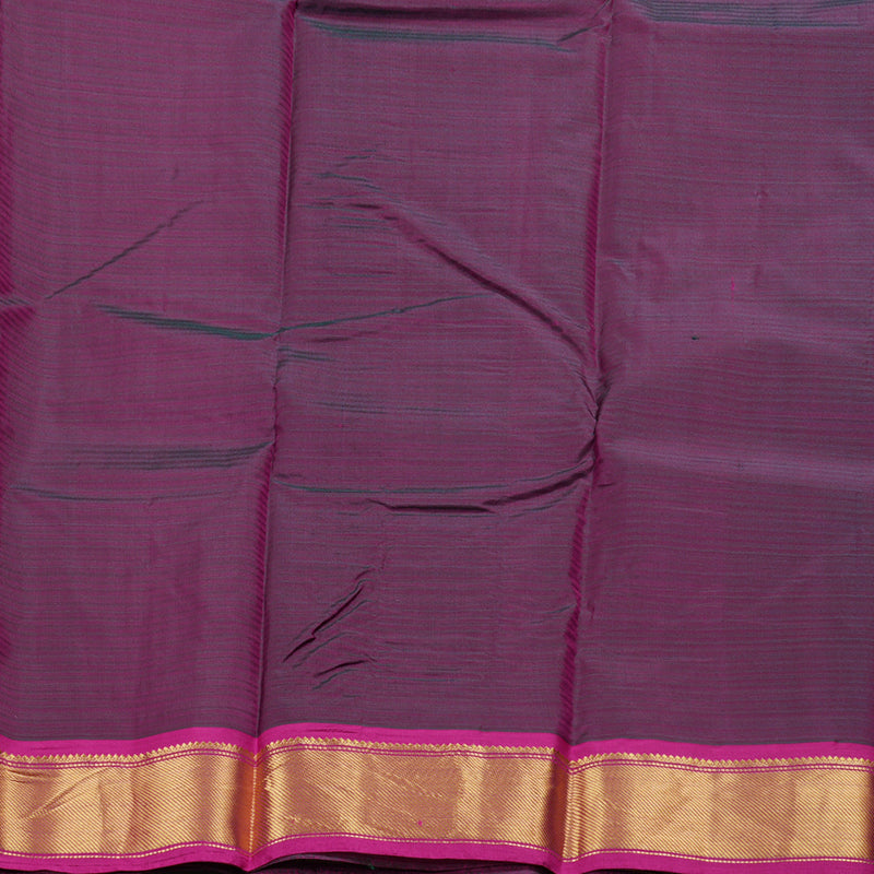 Hayagrivas Bottle Green Handloom Kanjivaram Silk Saree with Purple Border BBD842I1-18