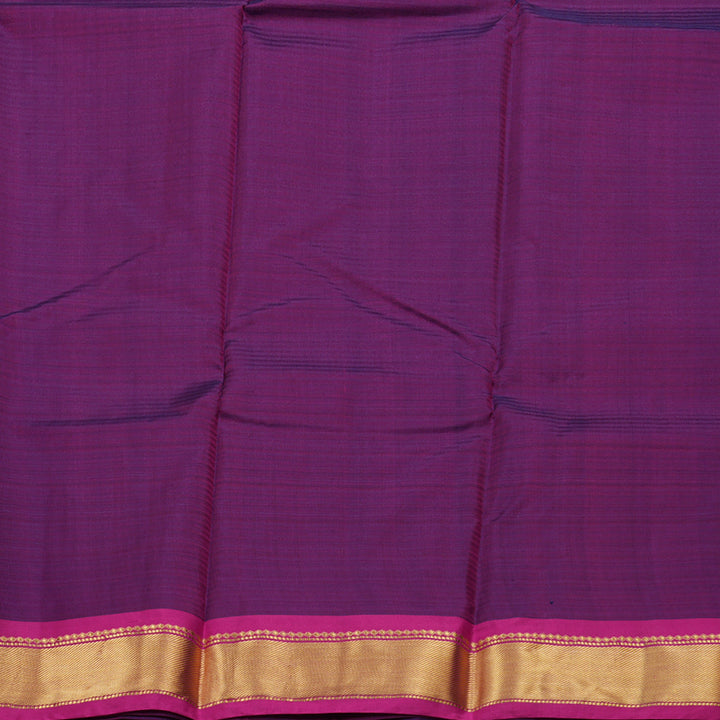 Hayagrivas Blue Handloom Kanjivaram Silk Saree with Purple Border BBD842I1-22