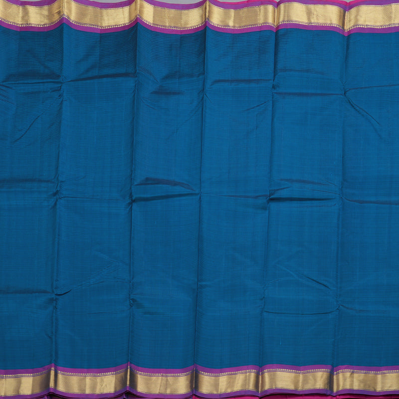 Hayagrivas Blue Handloom Kanjivaram Silk Saree with Purple Border BBD842I1-22