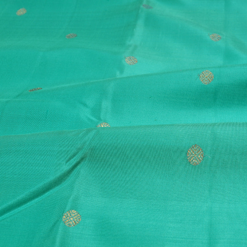 Hayagrivas Sea Green Kanjivaram Silk Saree with Pink Border BBD846I5-3