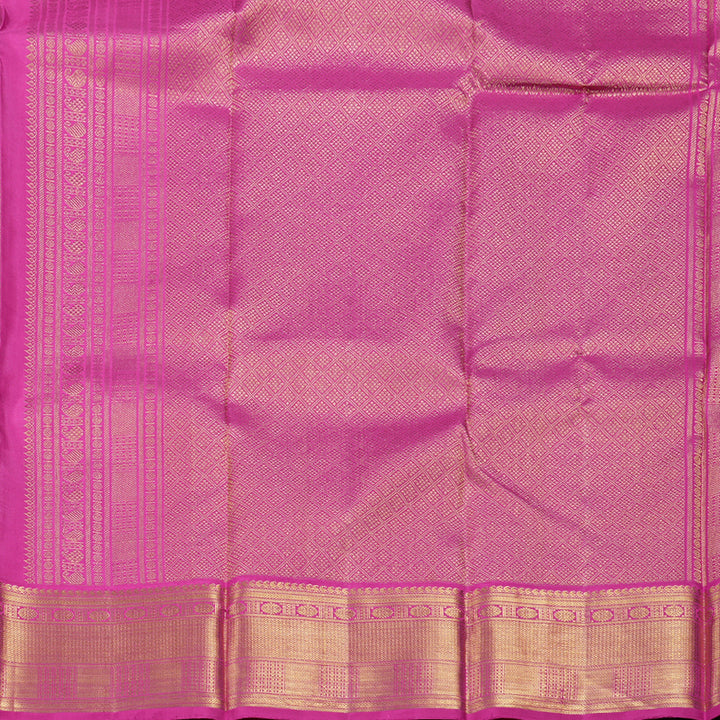 Hayagrivas Sea Green Kanjivaram Silk Saree with Pink Border BBD846I5-3