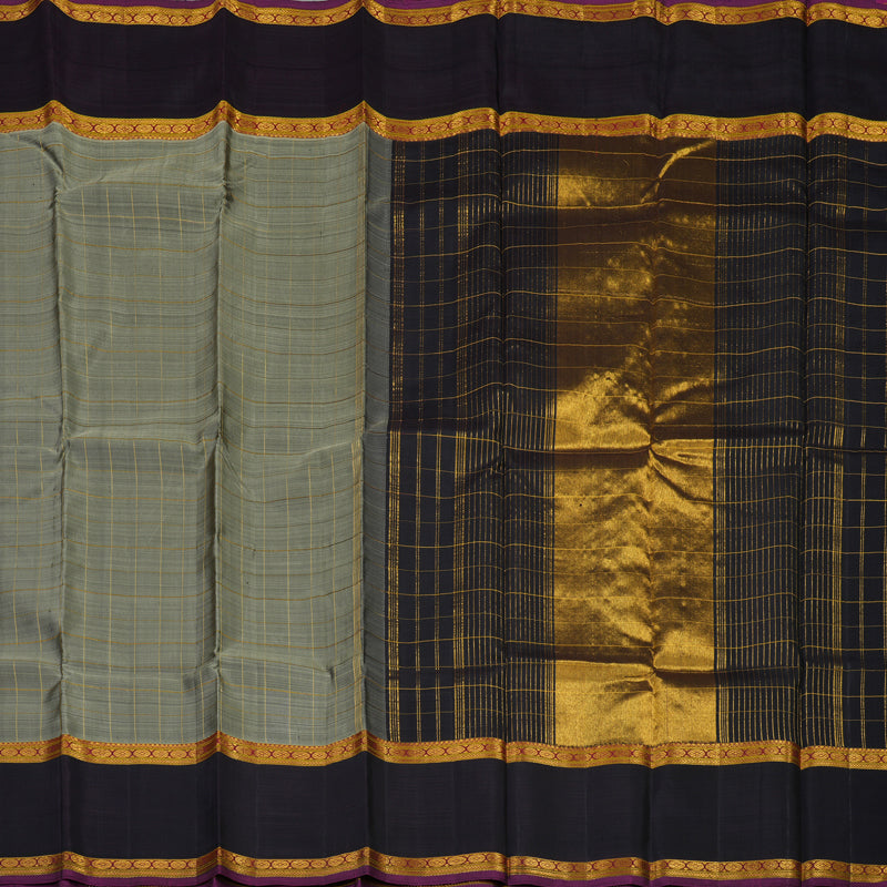 Hayagrivas Handloom Elephant Grey Kanjivaram Silk Saree with Deep Nagapazham Border BBD848I2-1