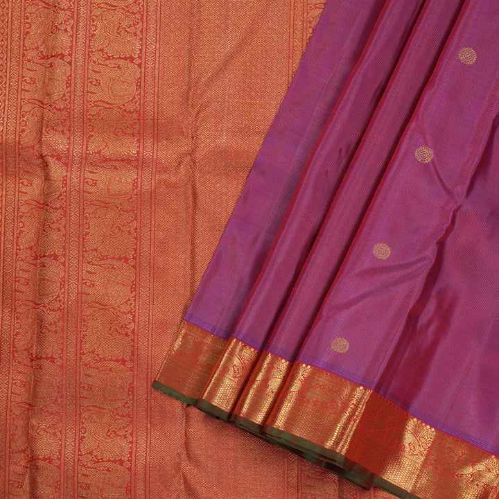 Hayagrivas Purple Vairaoosi Kanjivaram Silk Saree with Red Border BBD855I2-1